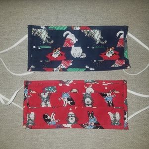 NWOT Cat and Dog Holiday Face Masks